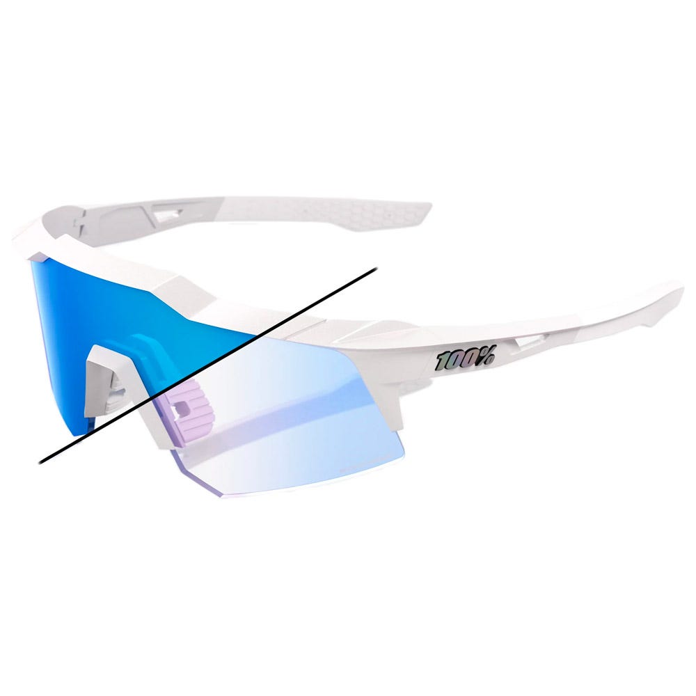 Speedcraft Xs Bastille Pearl White Glitter Blue Mirror Photochromic Lens