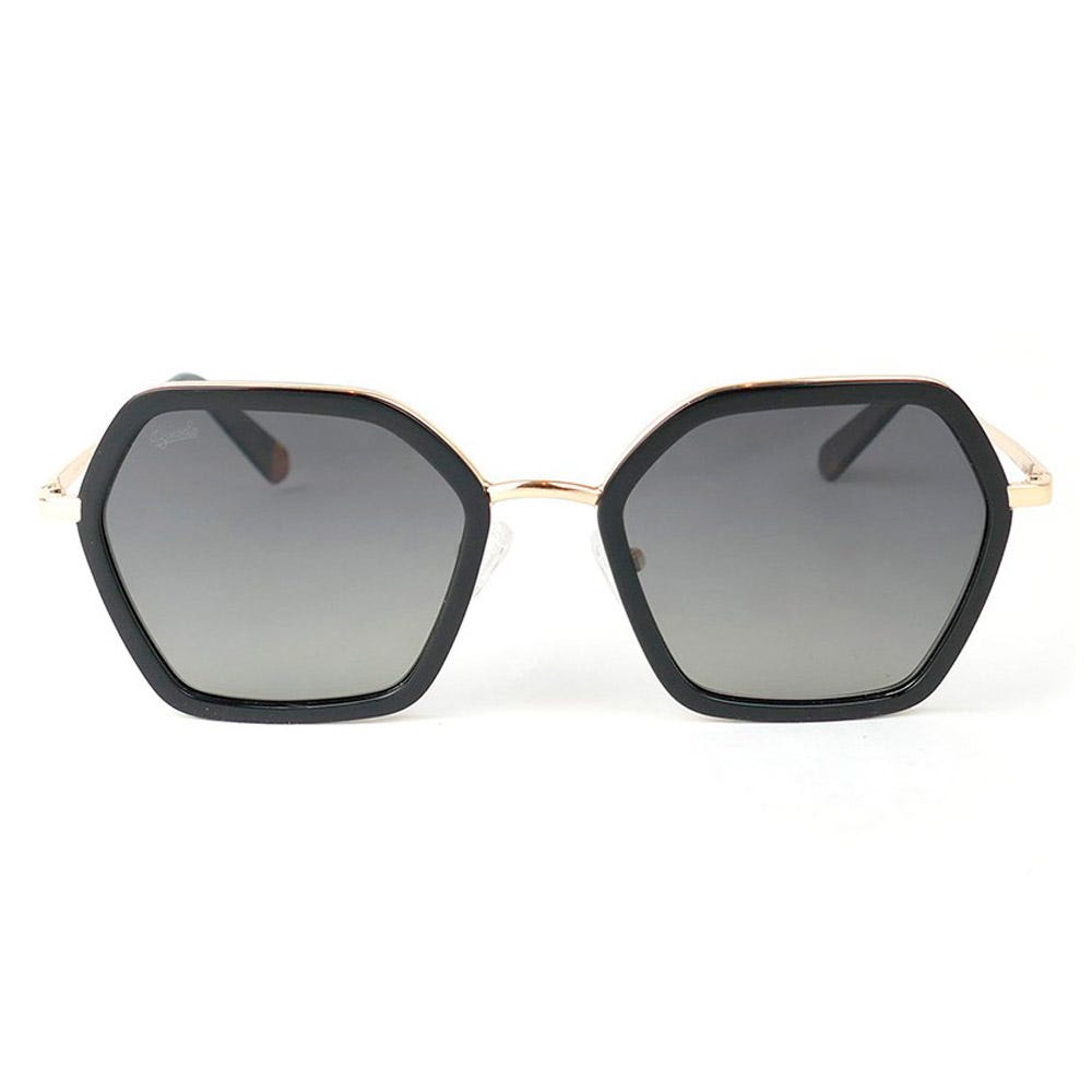 Agatha Shiny Gold Black Gradient Grey Polarized