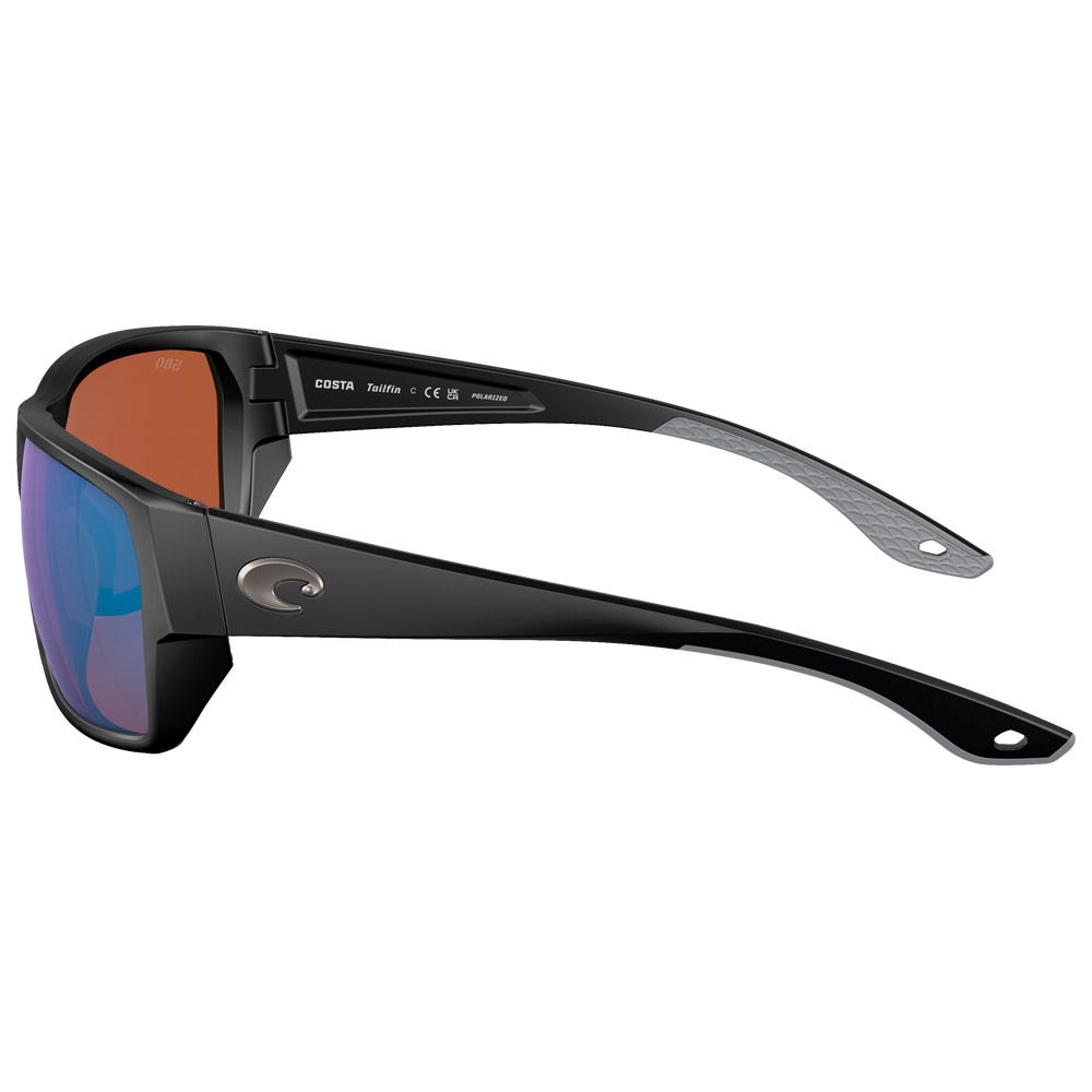 Tailfin Matte Black Green Mirror Polarized