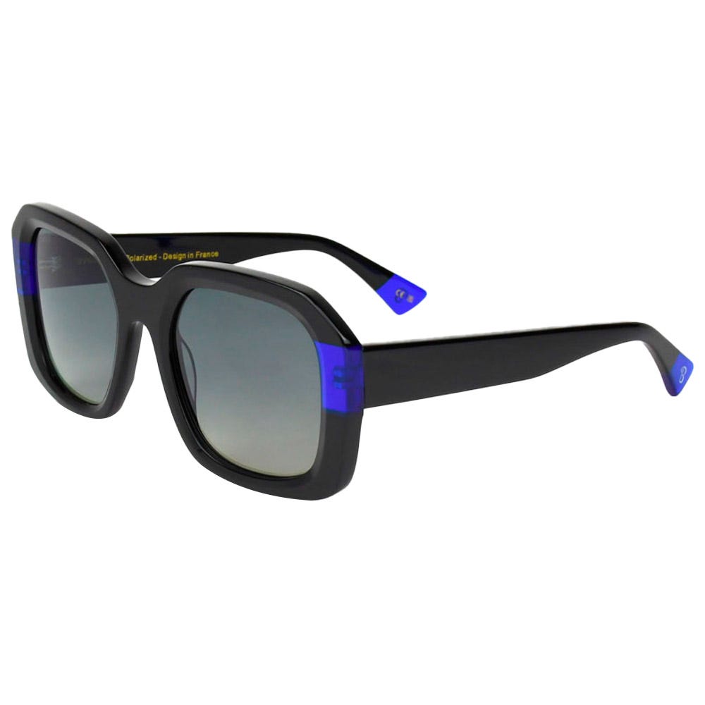 Isabella Shiny Black Blue Gradient Grey Polarized