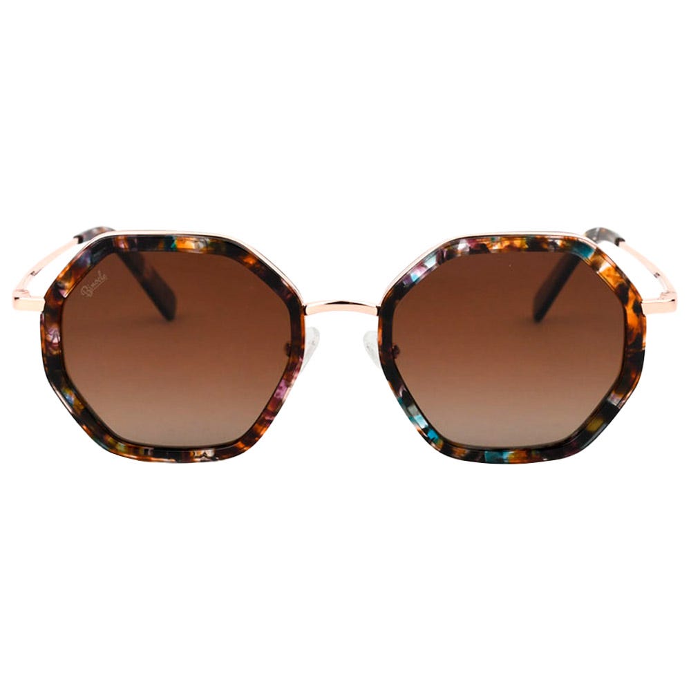 Angela Shiny Pink Gold Blue Tortoise Gradient Brown Polarized