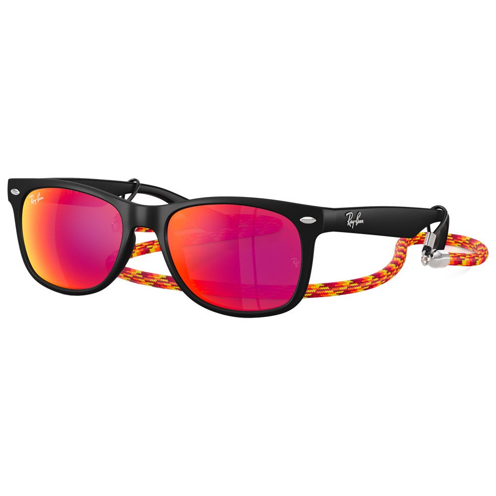 New Wayfarer Kids Polished Rubber Black Brown Orange Mirror