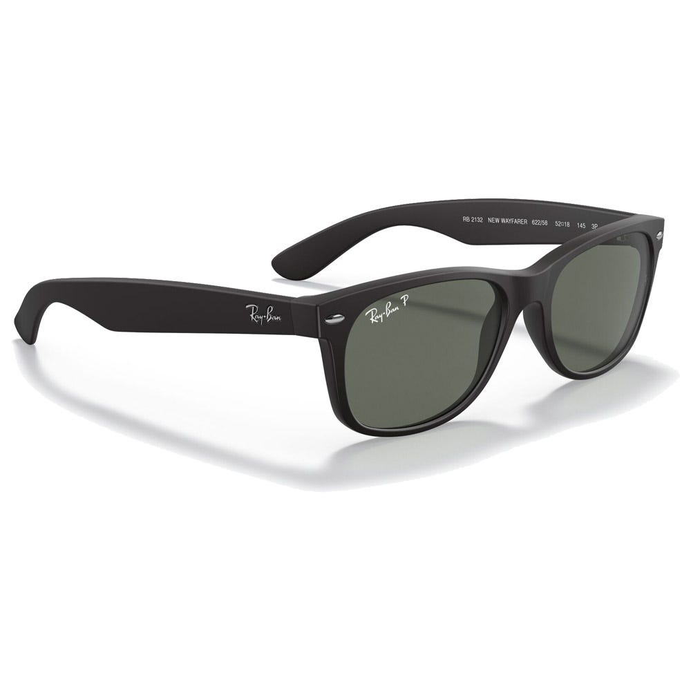 RB2132 New Wayfarer Classic Matte Rubber Black Polar Green