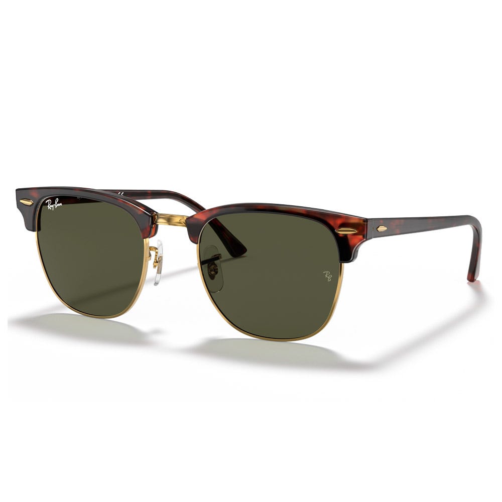 RB3016 Clubmaster Classic Polished High Tortoise Gold Green G-15