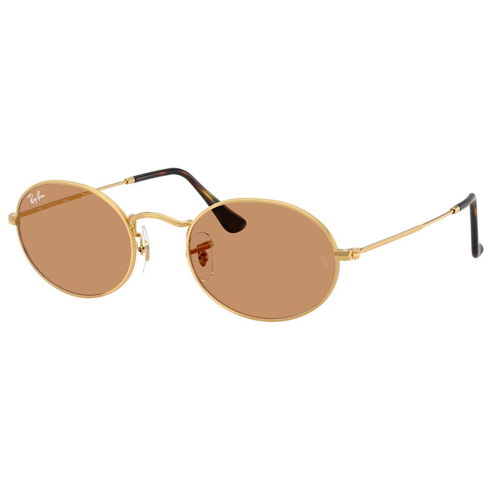 RB3547 Oval Metal Polished Gold Brown