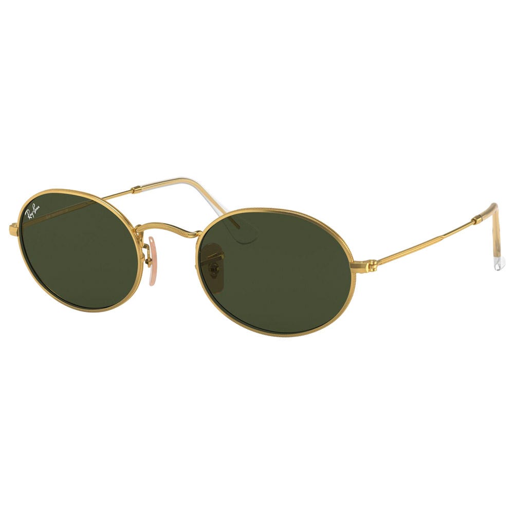 RB3547 Oval Metal Polished Gold Green G-15
