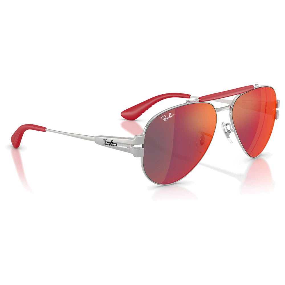RB3762M Scuderia Ferrari Collection Polished Silver Red Yellow Mirror