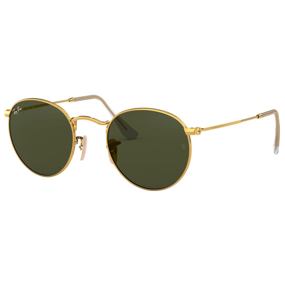 RB3447 Round Metal Polished Gold Green G-15