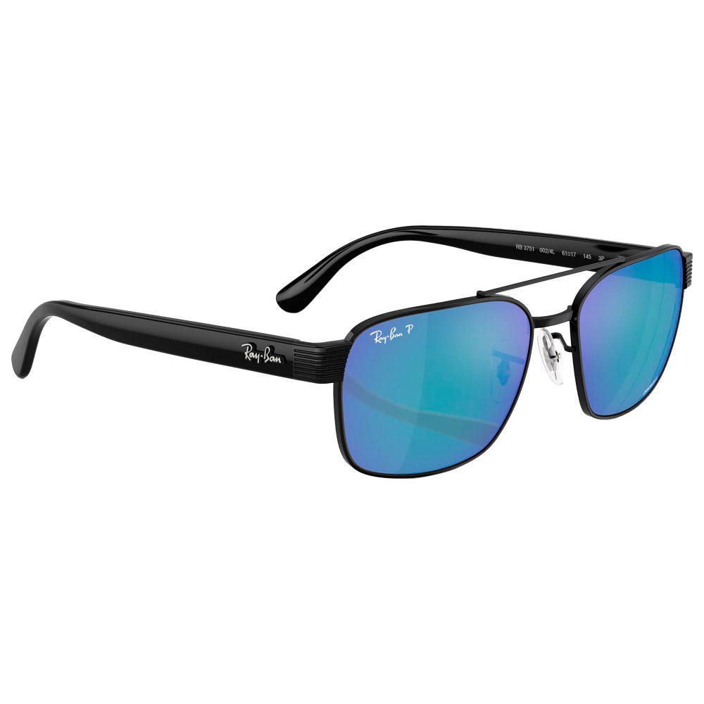RB3751CH Polished Black Chromance Grey Blue Mirror Polar