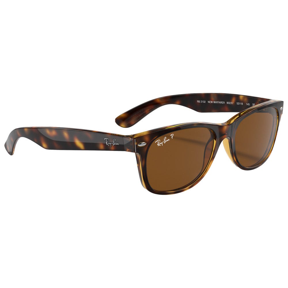 RB2132 New Wayfarer Classic Polished Tortoise Brown B-15 Polarized