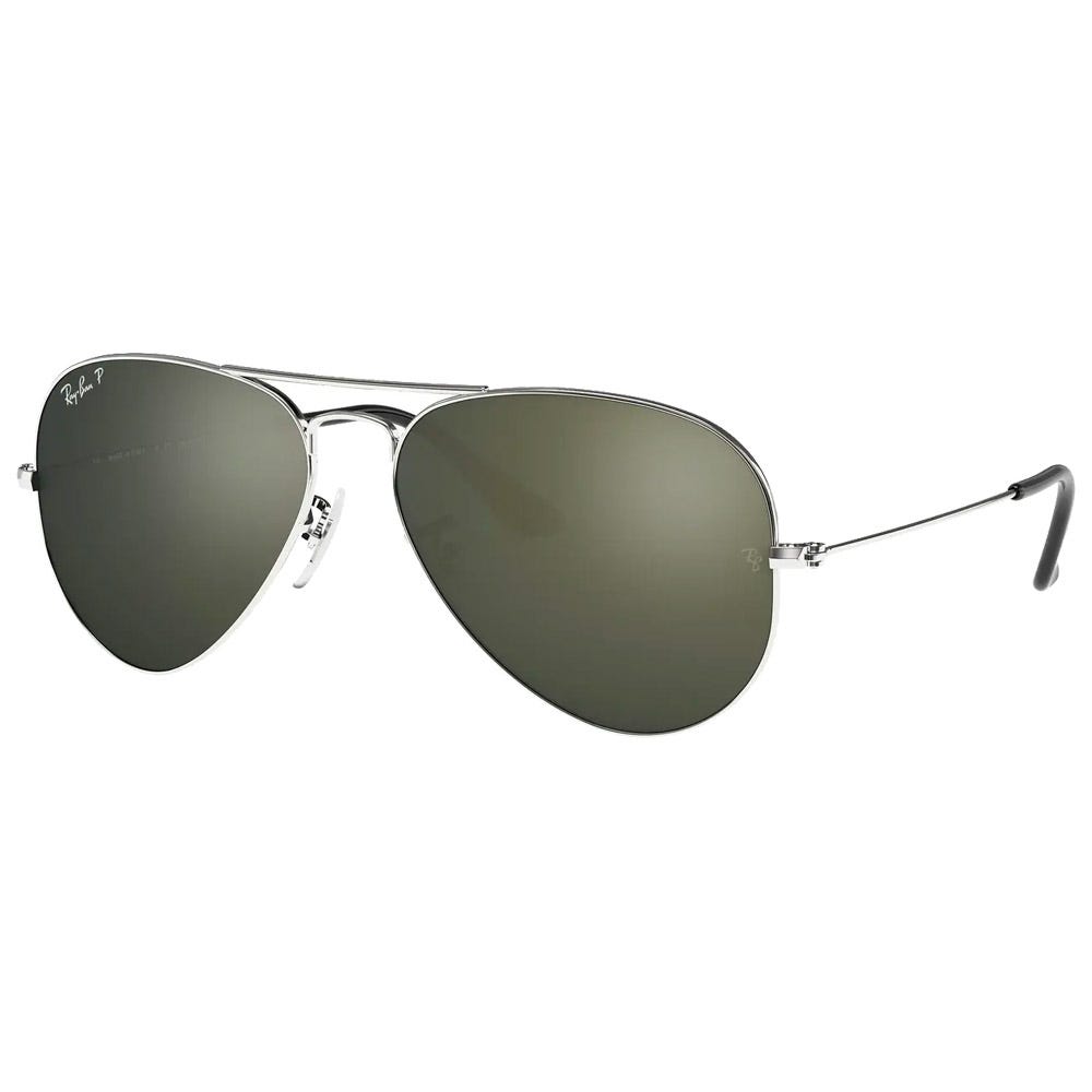 RB3025 Aviator Polished Silver Grey Polarized