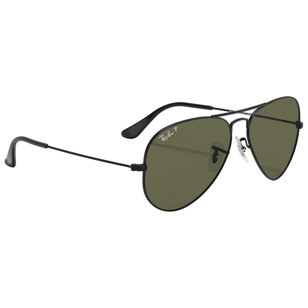 RB3025 Aviator Matte Black Green G-15 Polarized