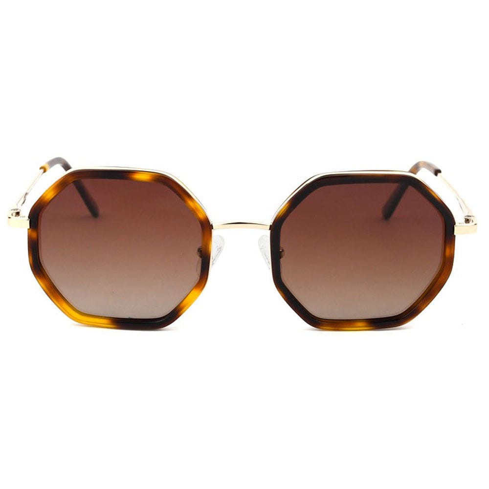 Lisboa Shiny Gold Black Brown Gradient Polarized