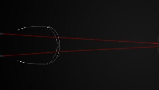 Vue déformée sans la technologie Oakley HDO