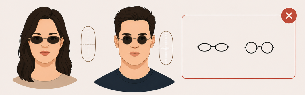 Formes de lunettes à éviter pour un visage allongé