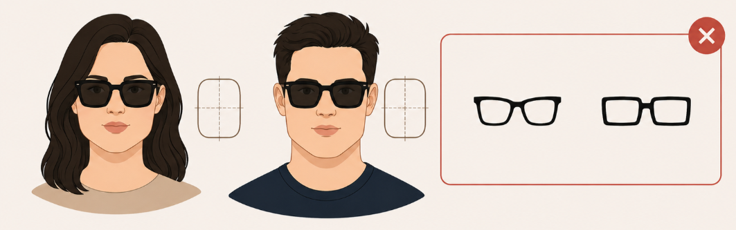 Formes de lunettes à éviter pour un visage carré