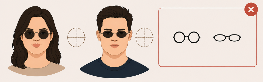 Formes de lunettes à éviter pour un visage rond