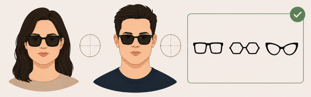 Formes de lunettes recommandées pour un visage rond