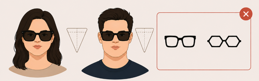 Formes de lunettes à éviter pour un visage triangulaire