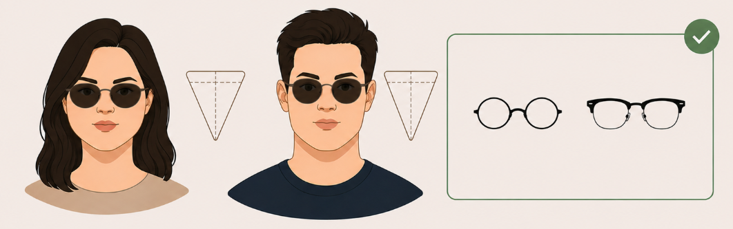 Formes de lunettes recommandées pour un visage triangulaire